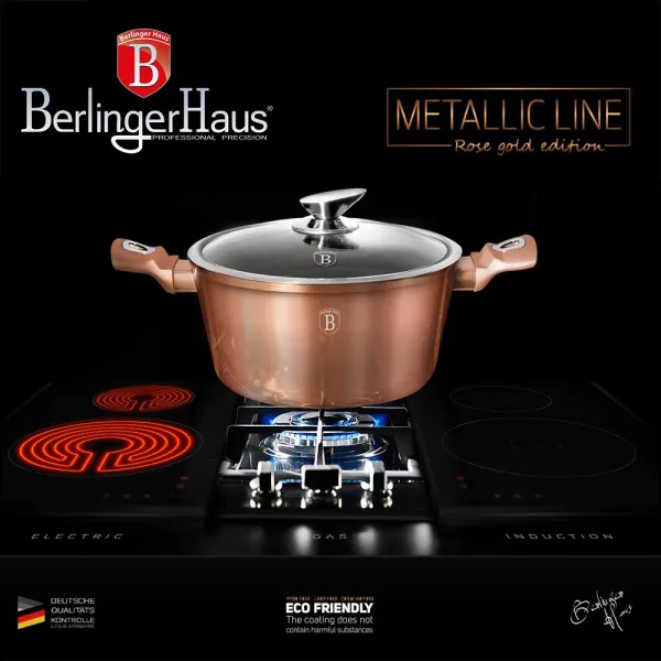 Nepriľnavý hrniec 20 cm, Rosegold BerlingerHaus