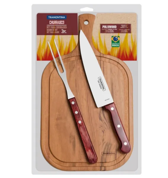 Servírovací set Tramontina Polywood BBQ - 3 ks - červený