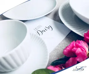 LUBIANA Daisy šálky na kávu White, 6 x 200 ml