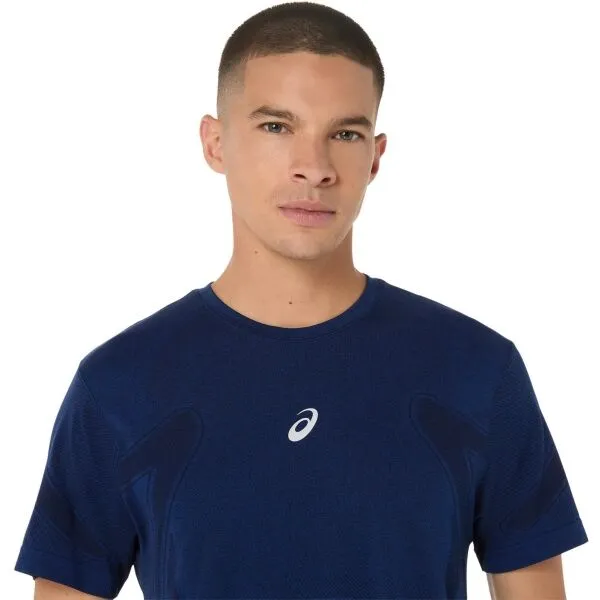 ASICS ROAD SEAMLESS SS TOP Pánske bežecké tričko, modrá, veľkosť