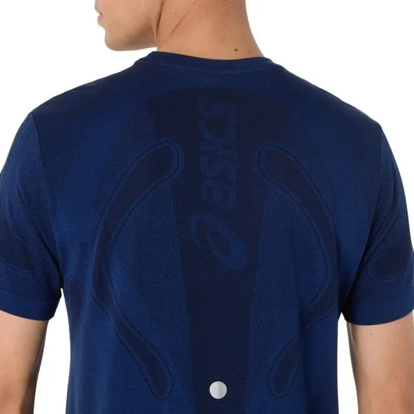 ASICS ROAD SEAMLESS SS TOP Pánske bežecké tričko, modrá, veľkosť