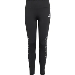 adidas TRAINING ESSENTIALS GLAM PRINT LEGGINS Dievčenské športové legíny, čierna, veľkosť