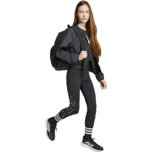 adidas TRAINING ESSENTIALS GLAM PRINT LEGGINS Dievčenské športové legíny, čierna, veľkosť