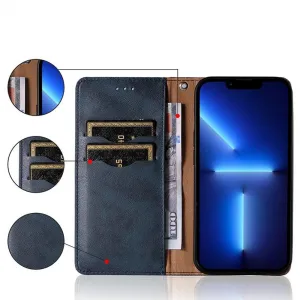 MG Magnet Strap knižkové kožené puzdro na Samsung Galaxy A13 5G, modré