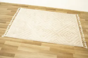 Koberec Berber 7061 Romby 3D ivory / slonová kosť / krémový