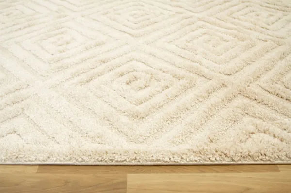 Koberec Berber 7061 Romby 3D ivory / slonová kosť / krémový
