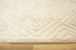 Koberec Berber 7061 Romby 3D ivory / slonová kosť / krémový