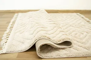Koberec Berber 7061 Romby 3D ivory / slonová kosť / krémový