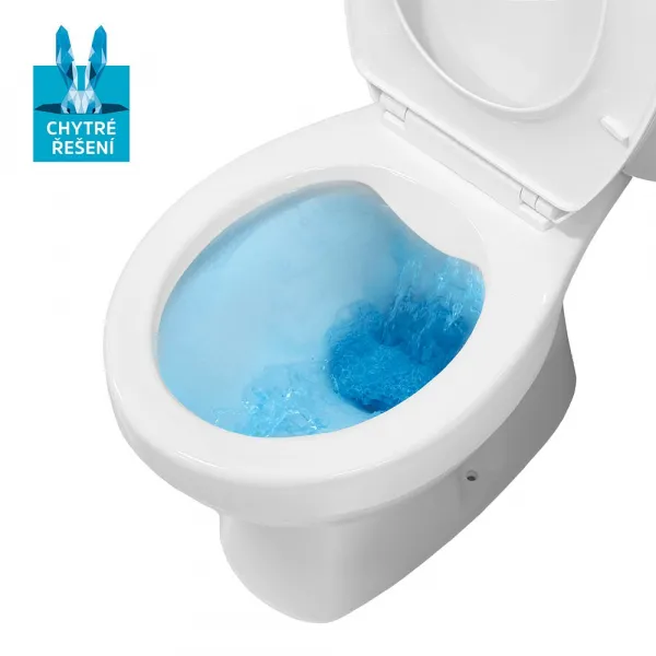 Mereo WC kombi, RIMLESS, spodný odpad s armatúrou VSD98