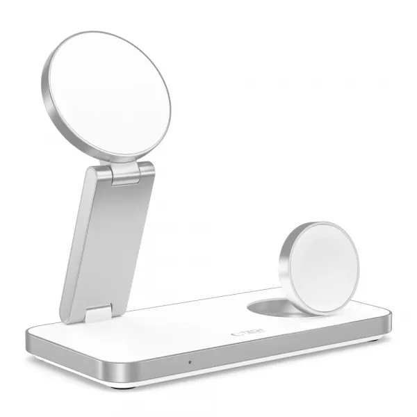 Tech-Protect A47 MagSafe bezdrôtová nabíjačka na mobil / AirPods / Apple Watch 15W, biela