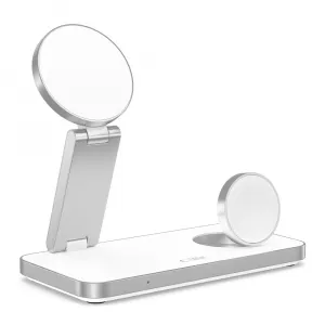 Tech-Protect A47 MagSafe bezdrôtová nabíjačka na mobil / AirPods / Apple Watch 15W, biela