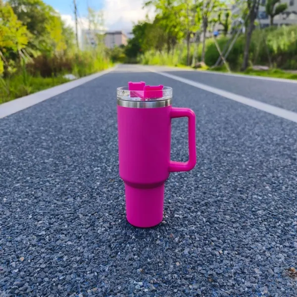 Livefy pohár so slamkou Happycup 1l, ružový