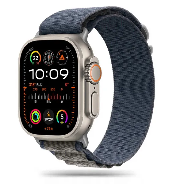 Tech-Protect Nylon remienok na Apple Watch 42/44/45/49mm, navy / gray