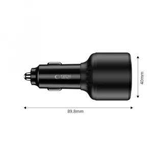 Tech-Protect CC04 autonabíjačka USB / 2x USB-C 175W PD, čierna