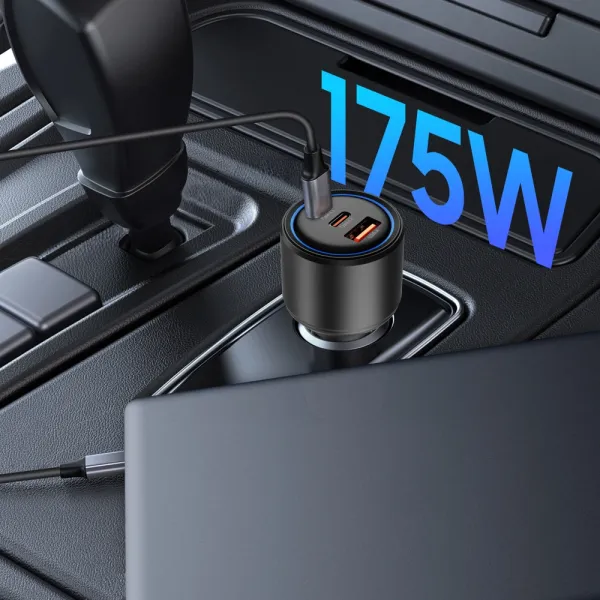 Tech-Protect CC04 autonabíjačka USB / 2x USB-C 175W PD, čierna
