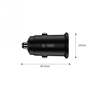 Tech-Protect CC02 autonabíjačka USB / USB-C 35W PD QC, čierna