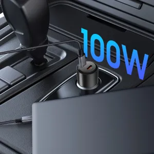 Tech-Protect CC03 autonabíjačka 2x USB-C 100W PD, čierna