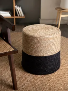 Taburetka Hanse Home JUTTA naturálna zlatá / čierna