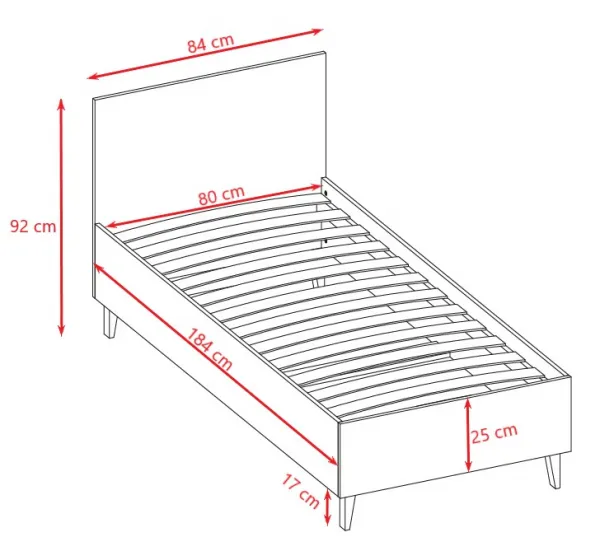 Kocot kids Dětská postel Kubi 180x80 kašmír, varianta 80x180, bez šuplíků, bez matrace