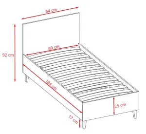 Kocot kids Dětská postel Kubi 180x80 kašmír, varianta 80x180, bez šuplíků, bez matrace