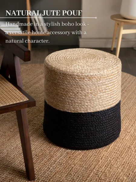 Taburetka Hanse Home JUTTA naturálna zlatá / čierna