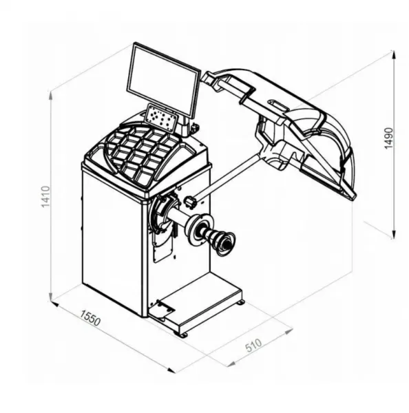 INVENTO VB‑470S  automatická vyvažovačka kolies s 3D sonarom a LCD monitorom