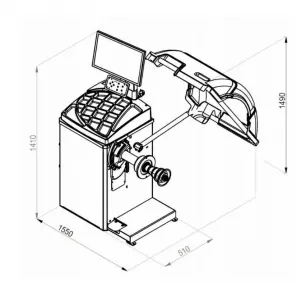 INVENTO VB‑470S  automatická vyvažovačka kolies s 3D sonarom a LCD monitorom