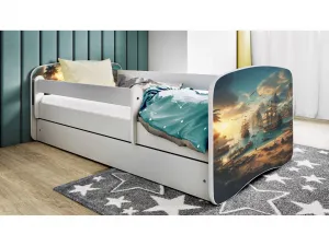Kocot kids Dětská postel Babydreams loď bílá, varianta 80x160, se šuplíky, s matrací