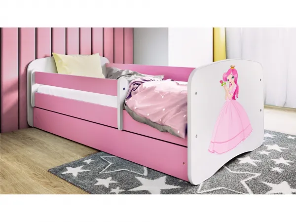 Kocot kids Detská posteľ Babydreams princezná ružová, variant 70x140, se šuplíky, s matrací