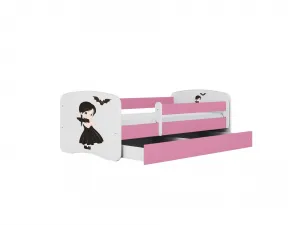 Kocot kids Detská posteľ Babydreams temná princezná ružová, variant 80x180, se šuplíky, s matrací