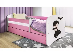 Kocot kids Detská posteľ Babydreams temná princezná ružová, variant 80x180, se šuplíky, s matrací