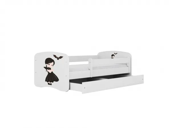 Kocot kids Detská posteľ Babydreams temná princezná biela, variant 70x140, se šuplíky, s matrací