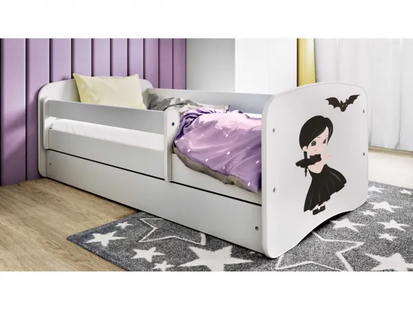 Kocot kids Detská posteľ Babydreams temná princezná biela, variant 70x140, se šuplíky, s matrací