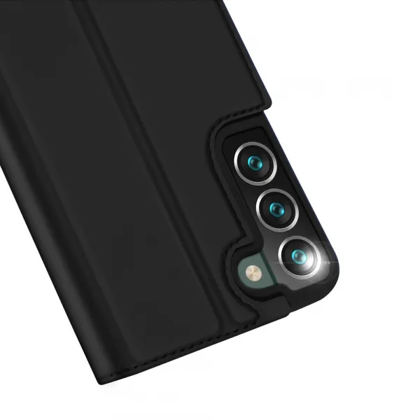 DUX DUCIS Skin Pro knižkové kožené puzdro na Samsung Galaxy S22 Plus, čierne