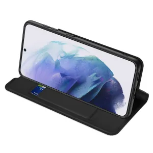 DUX DUCIS Skin Pro knižkové kožené puzdro na Samsung Galaxy S22 Plus, čierne