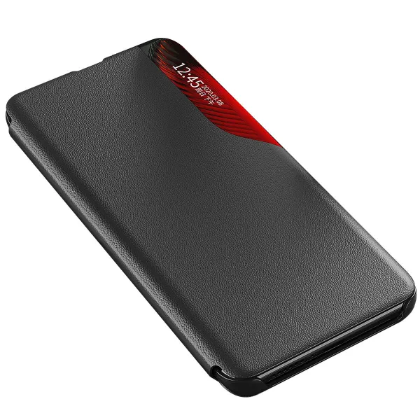 MG Eco Leather View knižkové puzdro na Xiaomi Redmi Note 12 Pro Plus, čierne