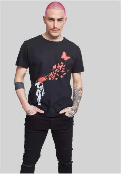 Brandalised - Banksy's Graffiti Butterfly Tee black