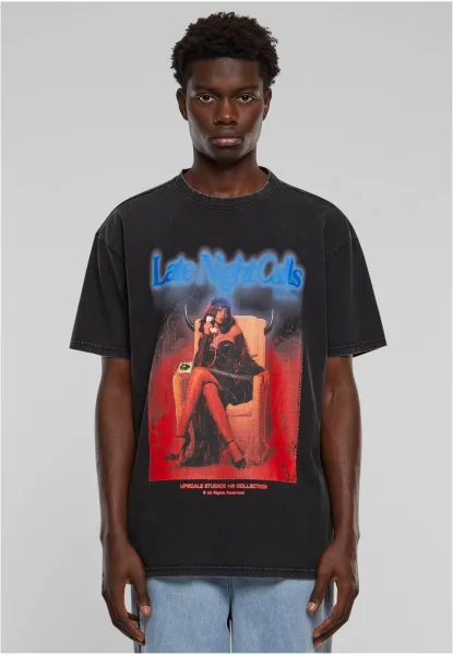 Men's T-shirt Late Night Calls Acid Heavy Oversize - black