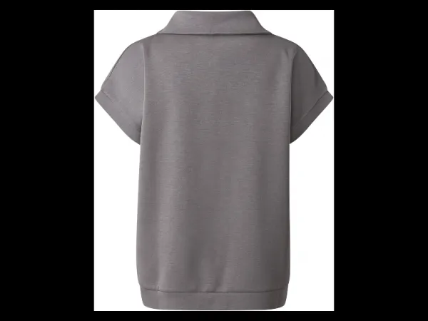 esmara® Dámska mikina s krátkym rukávom Premium (sivá, M (40/42))