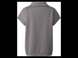esmara® Dámska mikina s krátkym rukávom Premium (sivá, M (40/42))