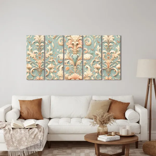 5-dielny obraz vintage ornamenty