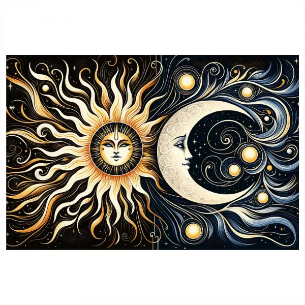 Obraz slnko a luna