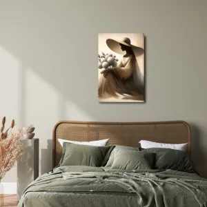 Obraz elegantná žena s kvetom