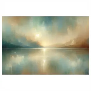 Obraz pokojné jazero pri západe slnka