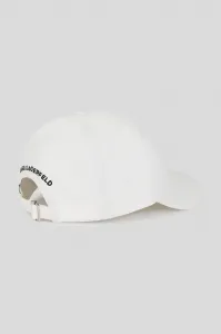 Bavlnená šiltovka Karl Lagerfeld IKON biela farba, jednofarebná, A3W33139