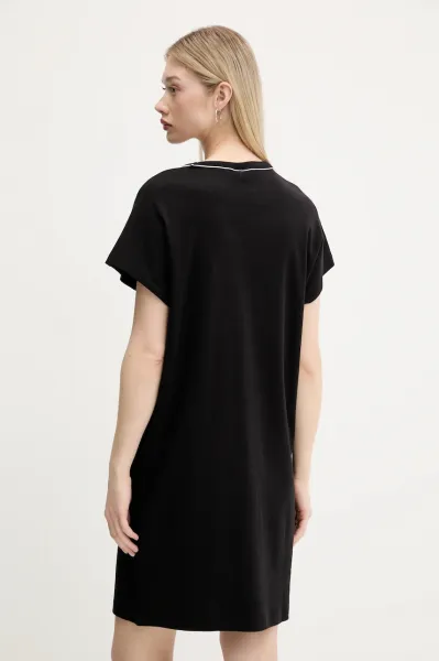 Bavlnené šaty Karl Lagerfeld Jeans čierna farba, mini, rovný strih, A3W13044