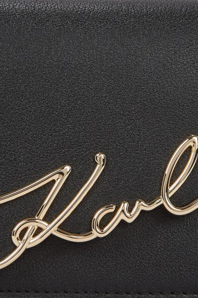 Kožená peňaženka Karl Lagerfeld čierna farba, A3W32021