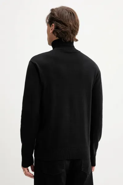 Bavlnený sveter Karl Lagerfeld Jeans čierna farba, ľahké, s rolákom, A3M18001