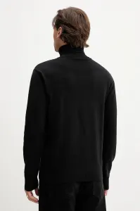 Bavlnený sveter Karl Lagerfeld Jeans čierna farba, ľahké, s rolákom, A3M18001