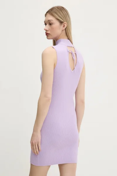 Šaty Karl Lagerfeld Jeans Klj Sless Mock Neck Knit Dress Lavendula